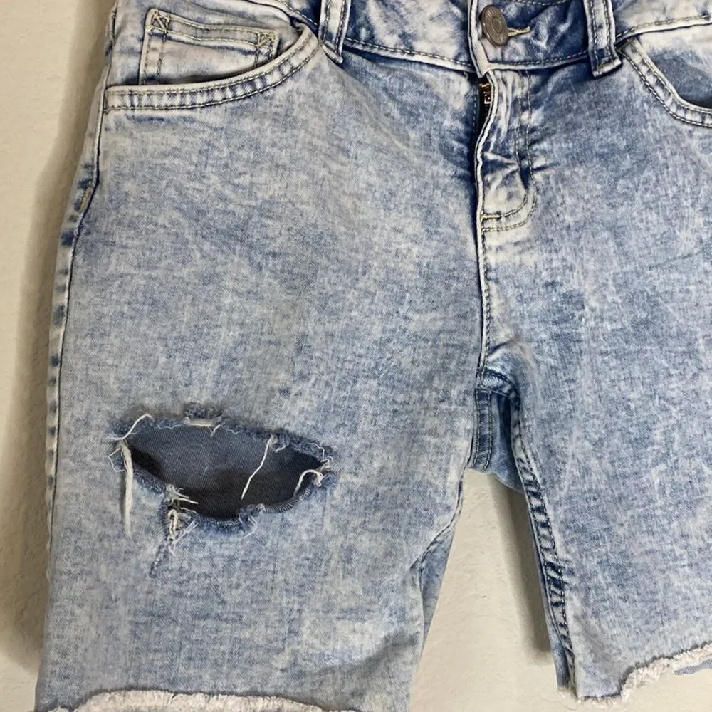 Justice Denim Distressed Shorts Size 10